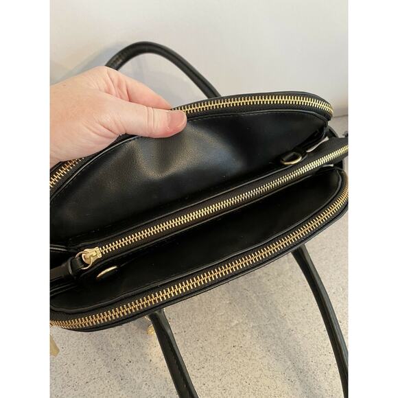 Big Buddha Black Vegan Leather Top Handle Purse - Picture 5 of 11